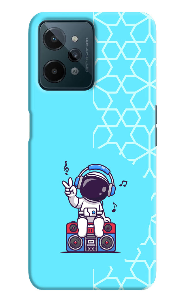 Cute Astronaut Chilling Realme C31 Hard Case Back Cover by Casekaro
