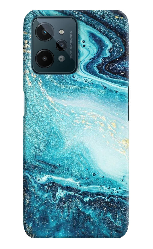 Blue Glitter Marble Realme C31 Hard Case Back Cover by Casekaro