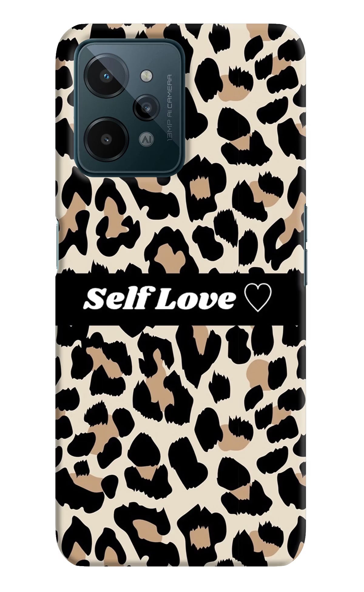 Leopard Print Self Love Realme C31 Hard Case Back Cover by Casekaro