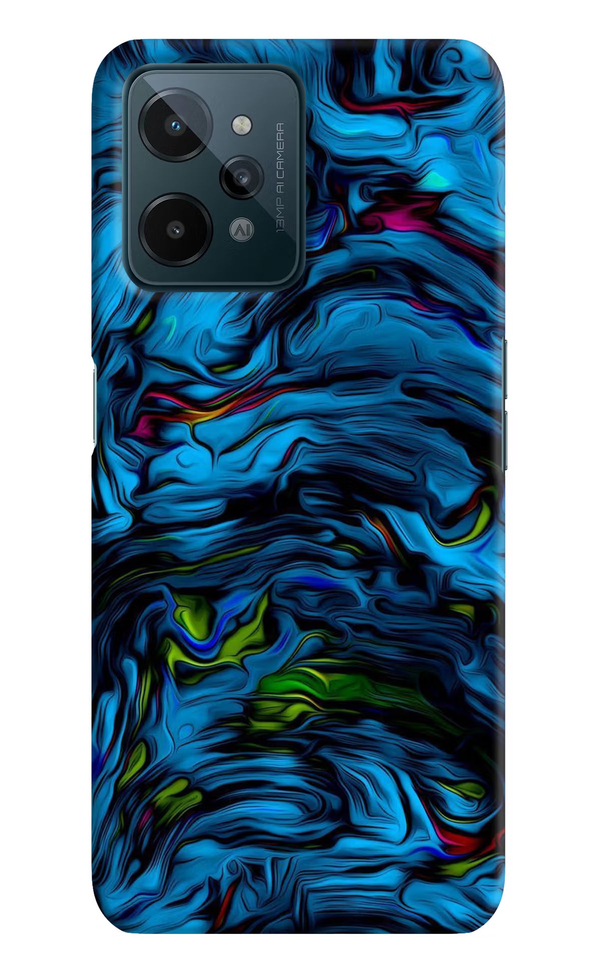 Dark Blue Abstract Realme C31 Hard Case Back Cover by Casekaro