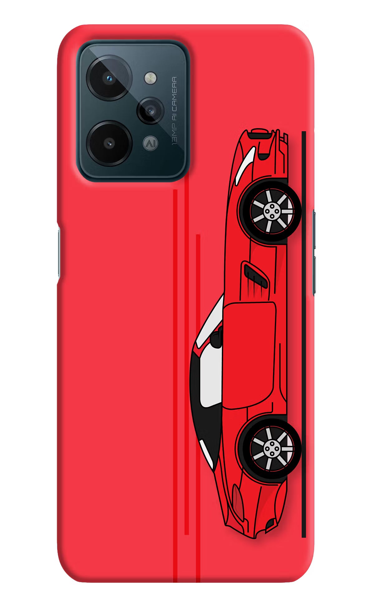Red Velocity Realme C31 Hard Case Back Cover by Casekaro