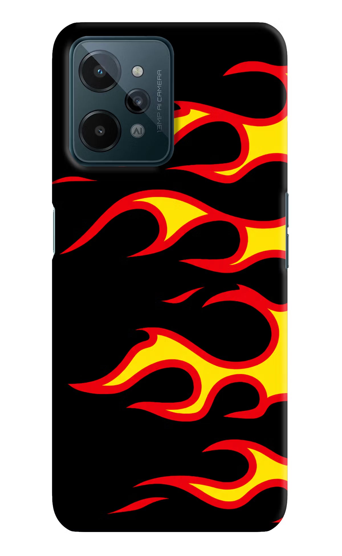 Side Sweep Flames Realme C31 Hard Case Back Cover by Casekaro