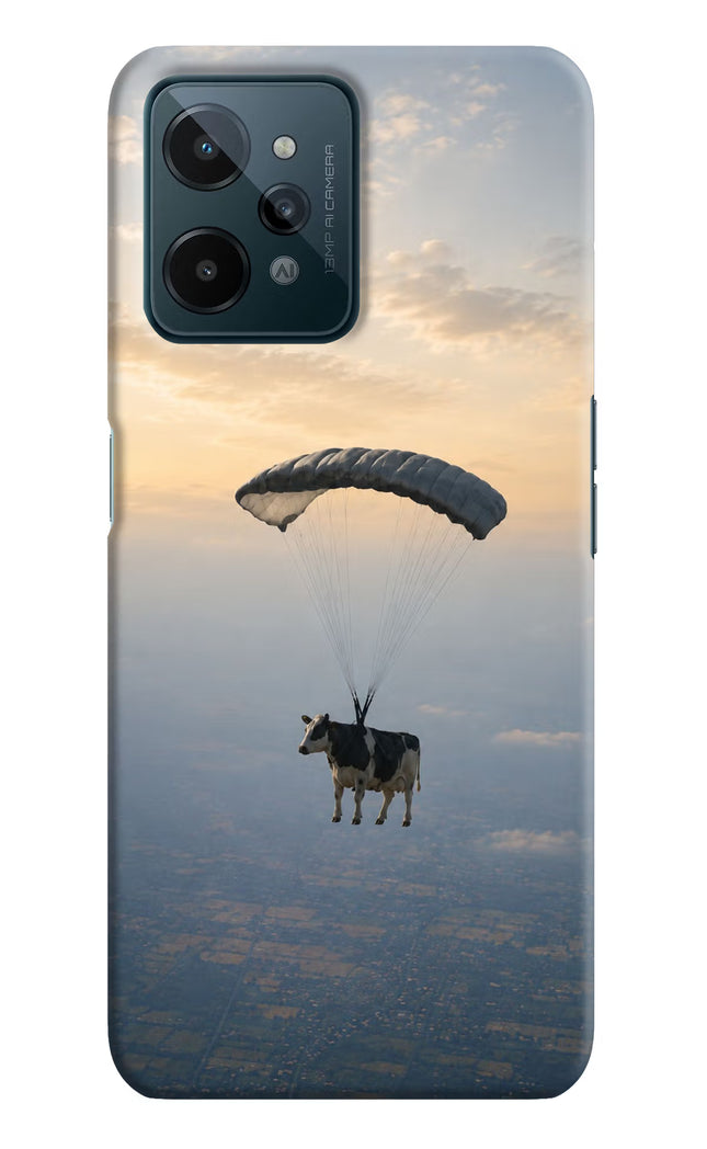 Skydiving Cow Realme C31 Hard Case Back Cover by Casekaro