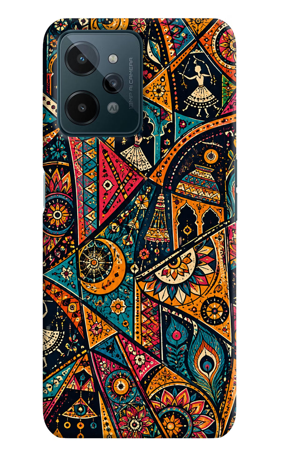 Folk Print Realme C31 Back Cover, Hard case