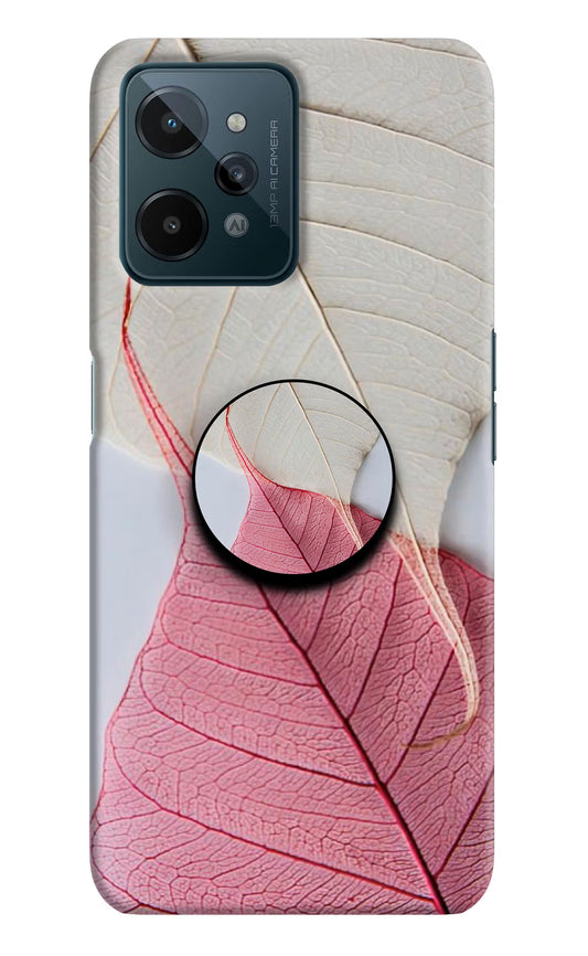White Pink Leaf Realme C31 Pop Case by Casekaro