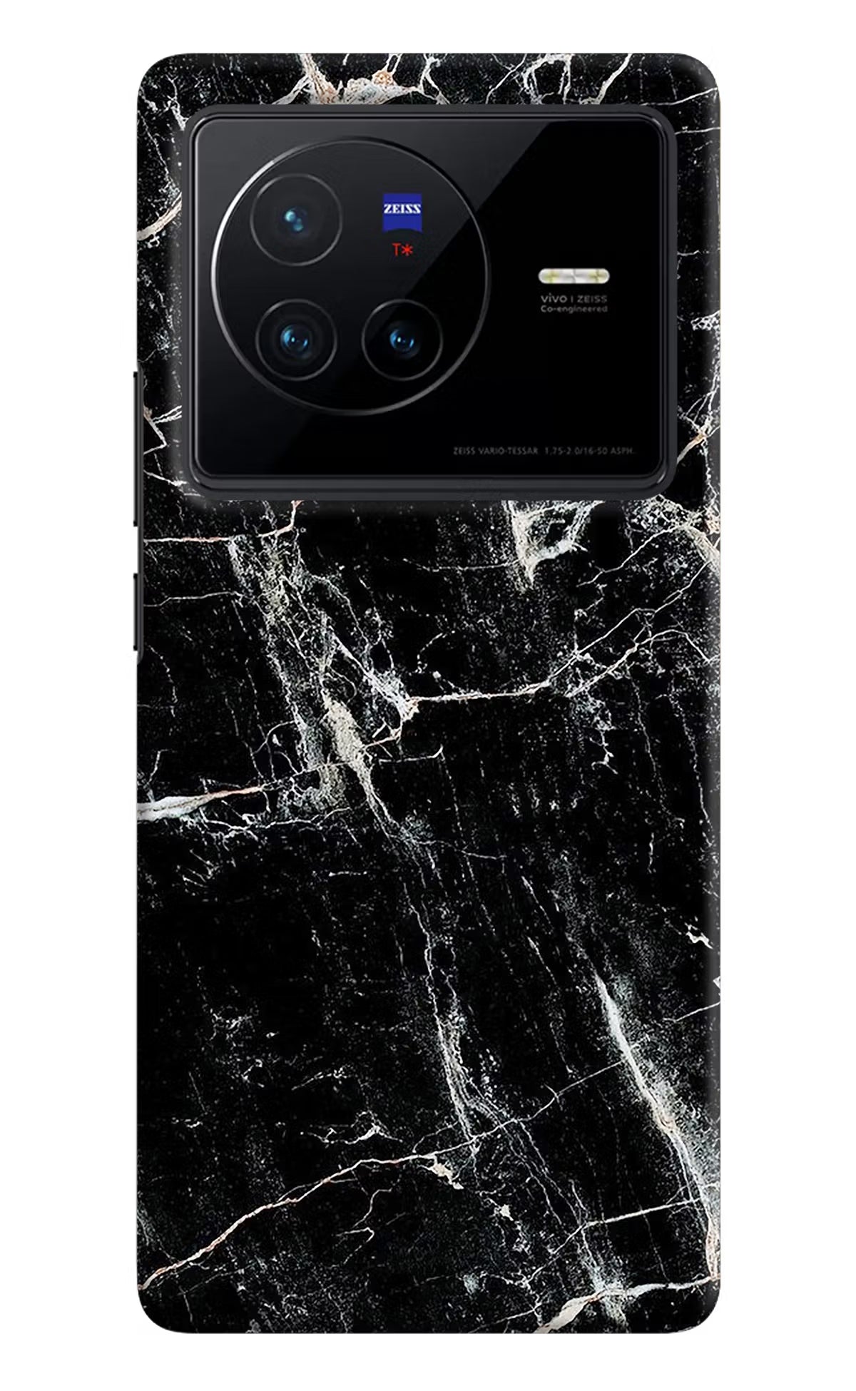 Black Marble Texture Vivo X80 Hard Case Back Cover by Casekaro