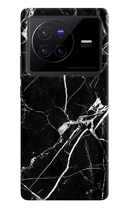 Black Marble Pattern Vivo X80 Hard Case Back Cover by Casekaro