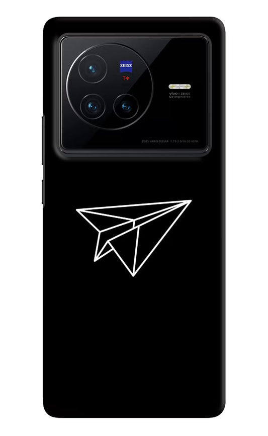 Paper Plane White Vivo X80 Hard Case Back Cover by Casekaro