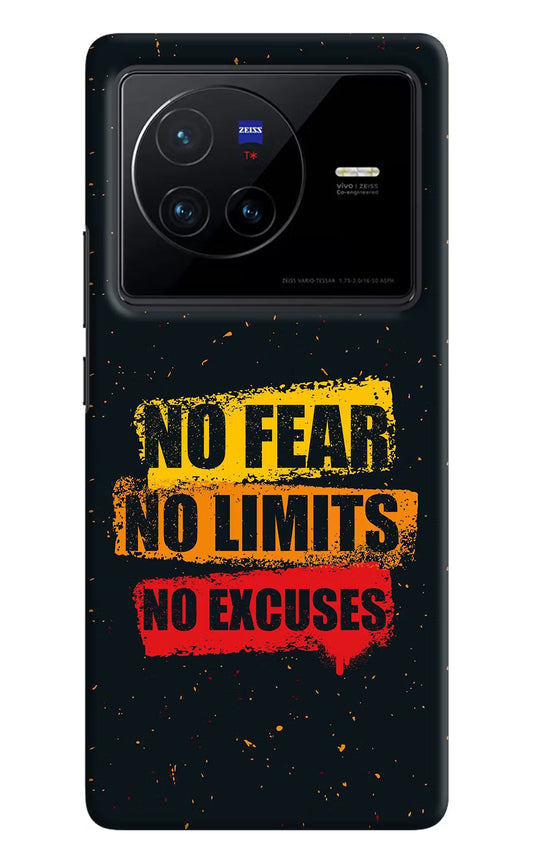 No Fear No Limits No Excuse Vivo X80 Hard Case Back Cover by Casekaro