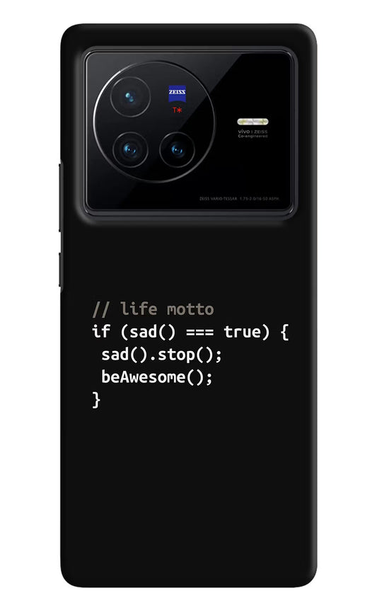 Life Motto Code Vivo X80 Hard Case Back Cover by Casekaro