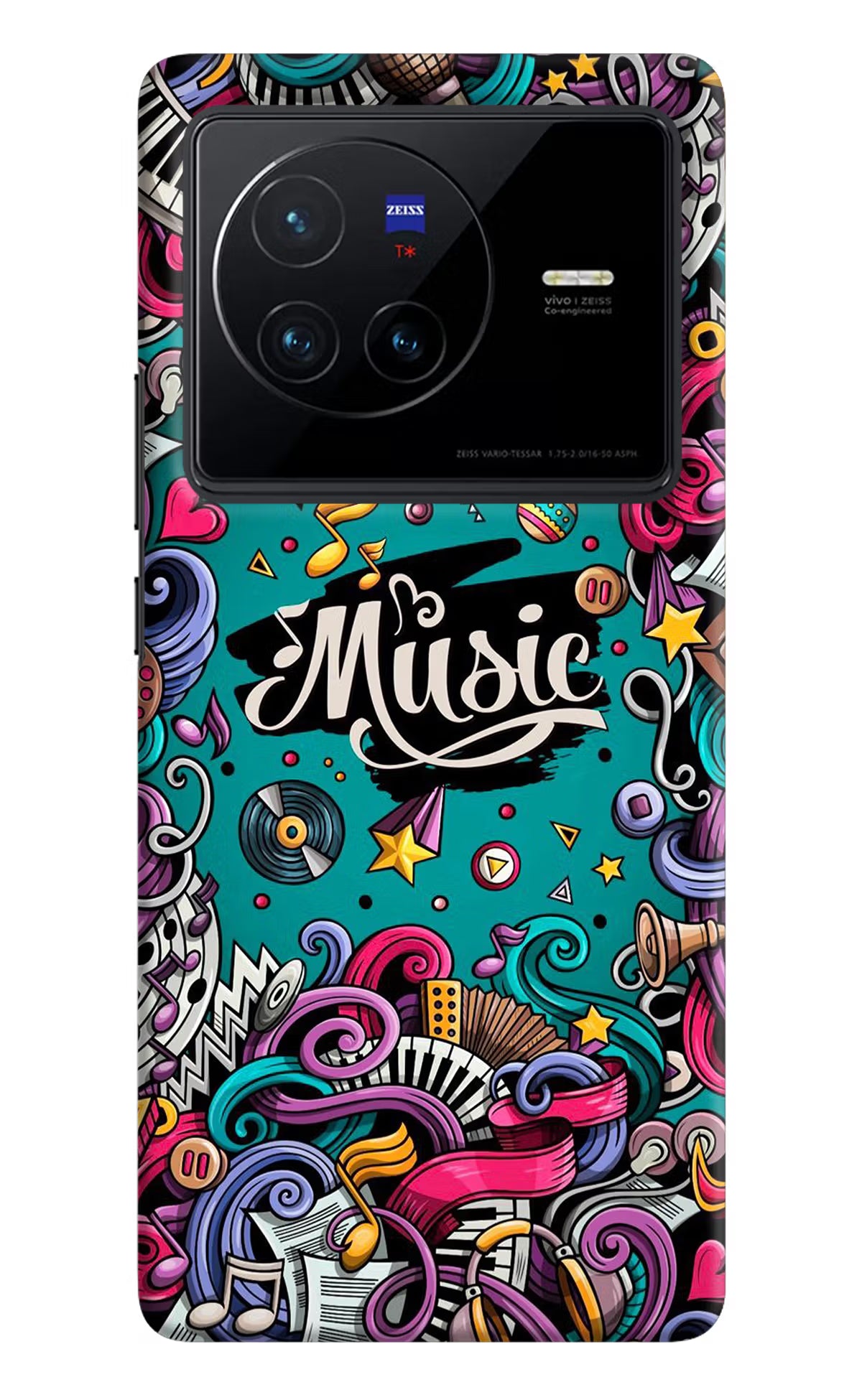 Music Graffiti Vivo X80 Hard Case Back Cover by Casekaro