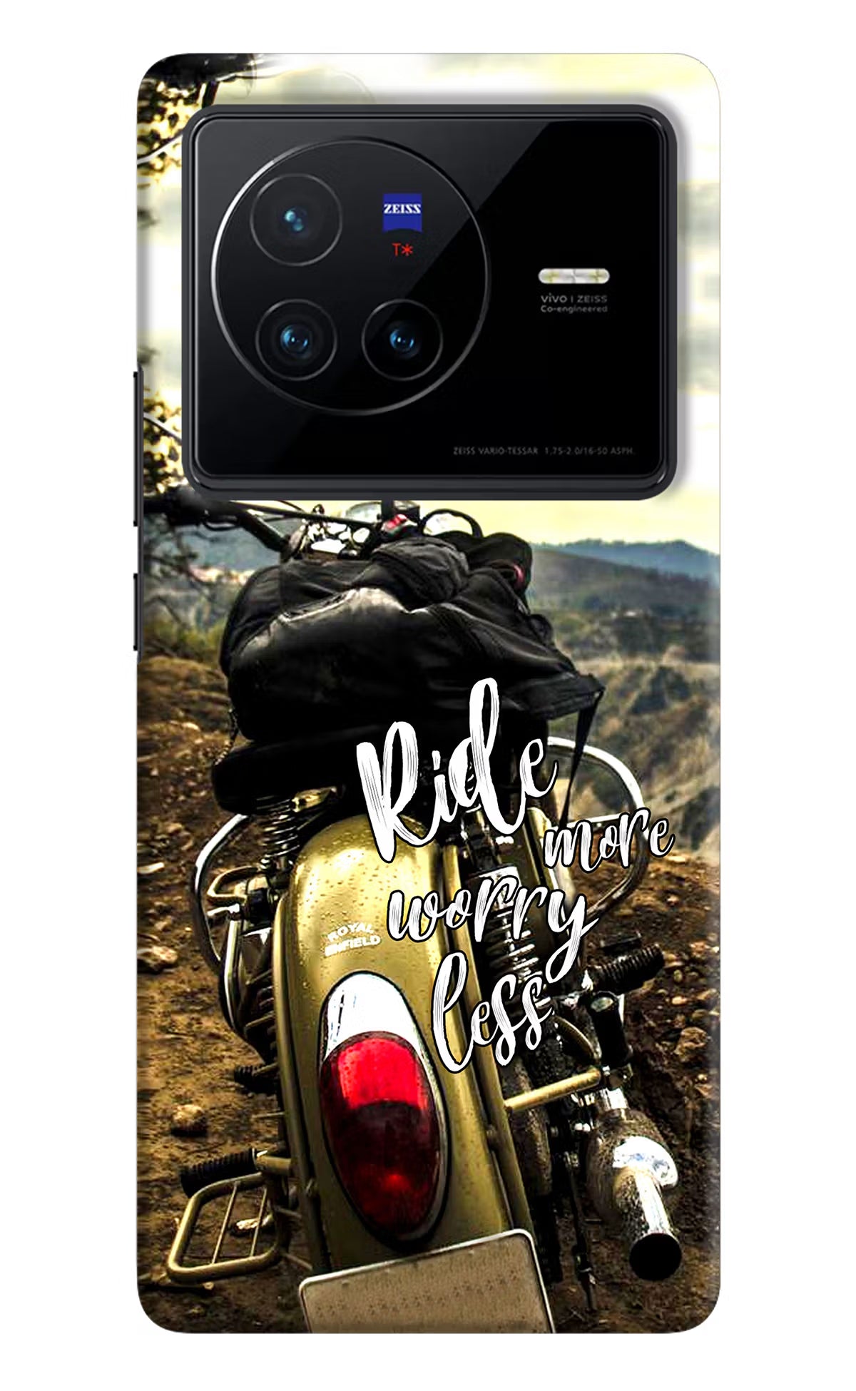 Ride More Worry Less Vivo X80 Hard Case Back Cover by Casekaro