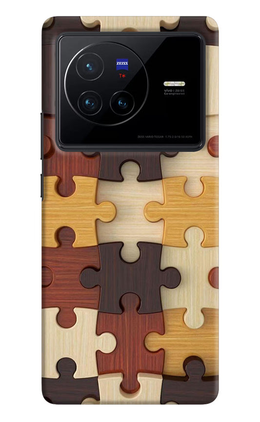 Wooden Puzzle Vivo X80 Hard Case Back Cover by Casekaro
