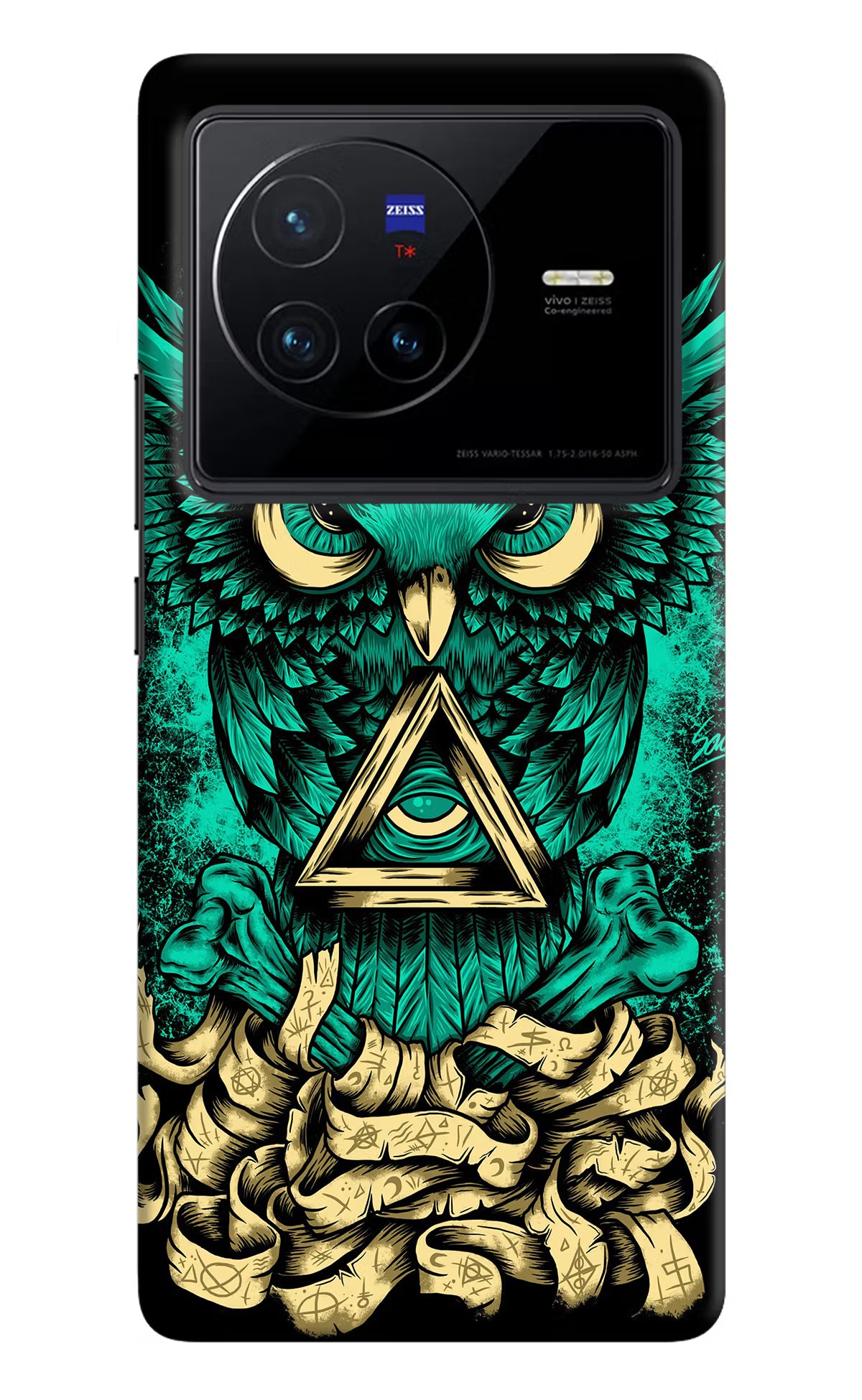 Green Owl Vivo X80 Hard Case Back Cover by Casekaro