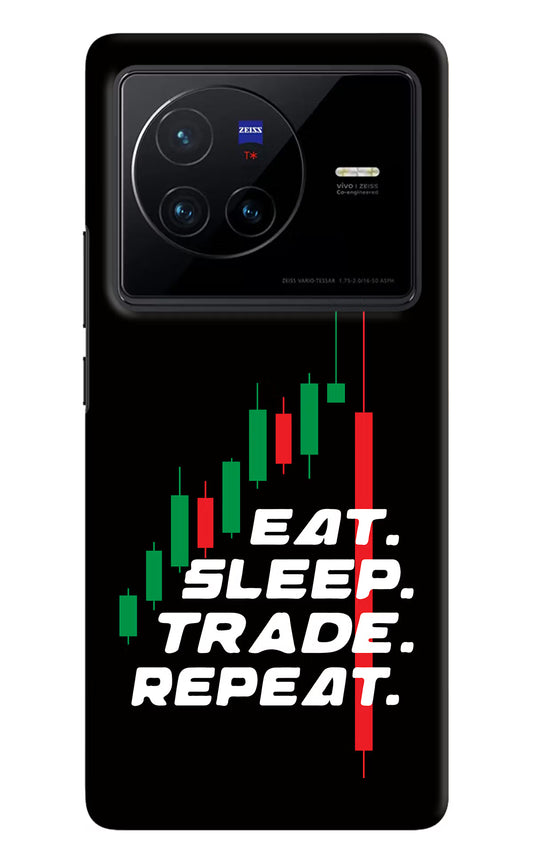Eat Sleep Trade Repeat Vivo X80 Hard Case Back Cover by Casekaro