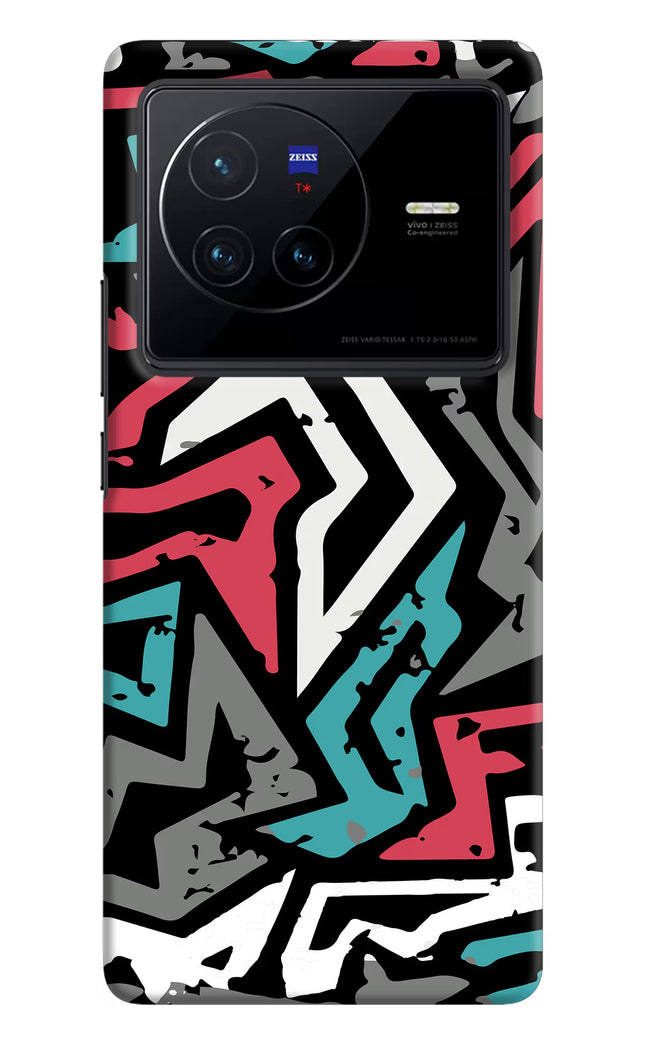 Geometric Graffiti Vivo X80 Hard Case Back Cover by Casekaro