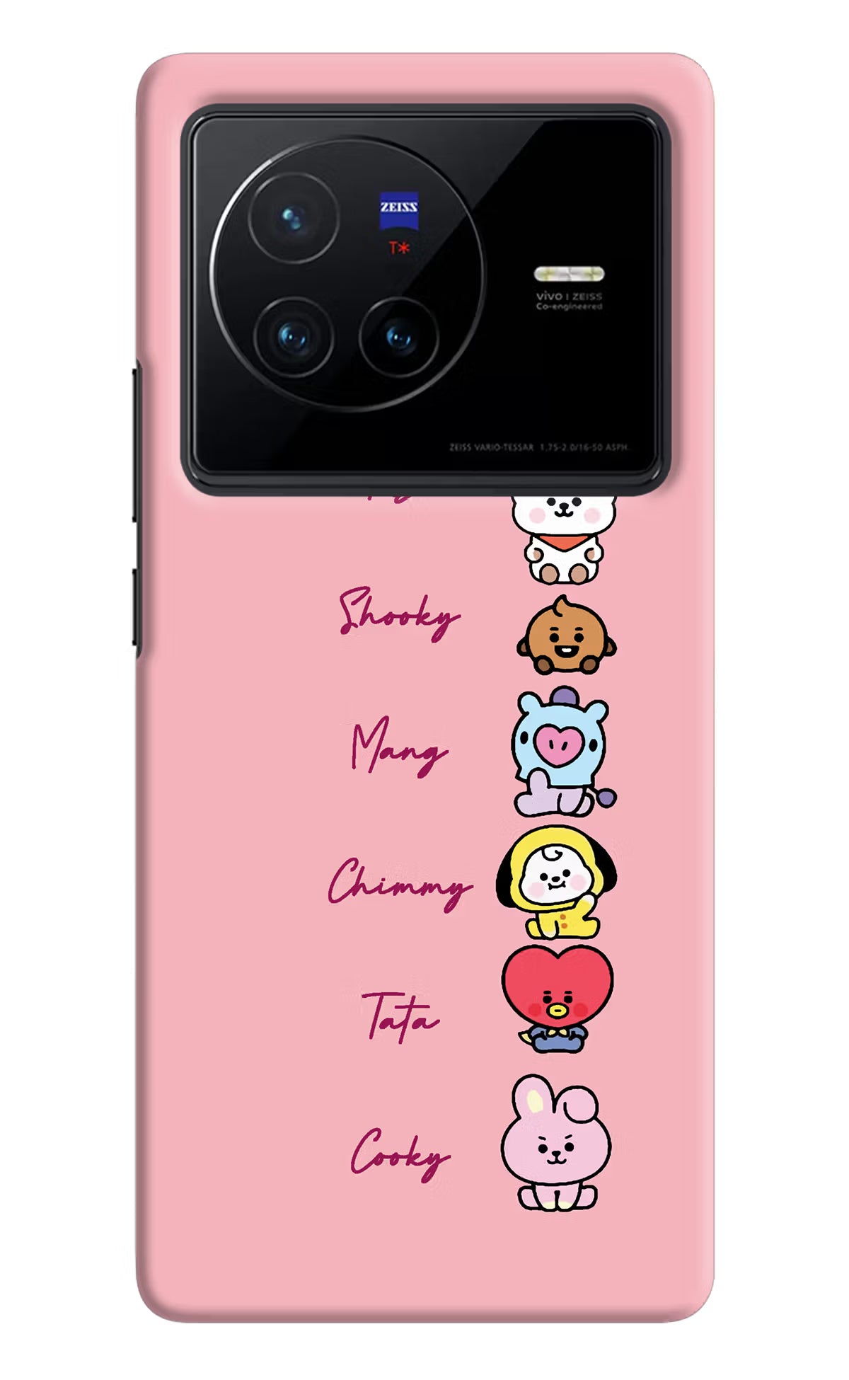 BTS names Vivo X80 Hard Case Back Cover by Casekaro