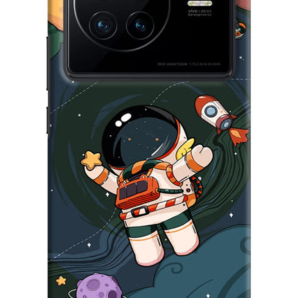 Cartoon Astronaut Vivo X80 Hard Case Back Cover by Casekaro