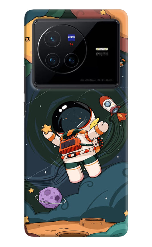 Cartoon Astronaut Vivo X80 Hard Case Back Cover by Casekaro