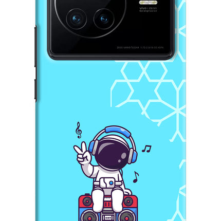 Cute Astronaut Chilling Vivo X80 Hard Case Back Cover by Casekaro