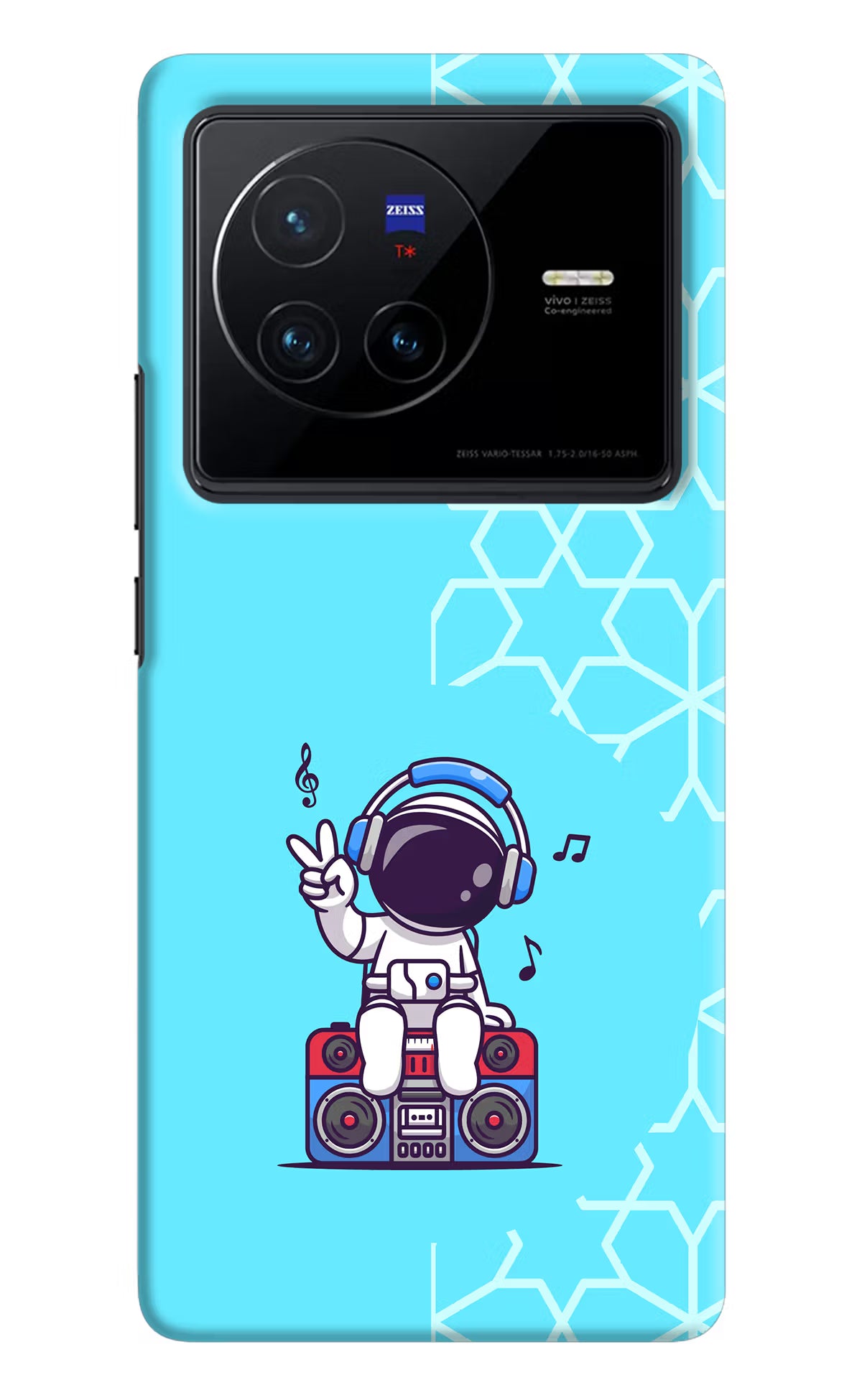 Cute Astronaut Chilling Vivo X80 Hard Case Back Cover by Casekaro