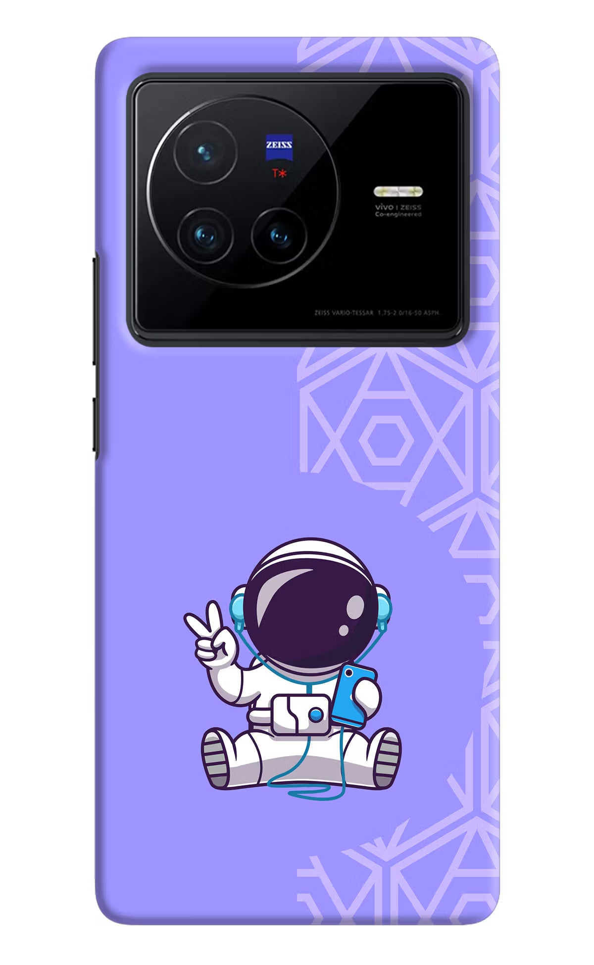 Cute Astronaut Chilling Vivo X80 Hard Case Back Cover by Casekaro