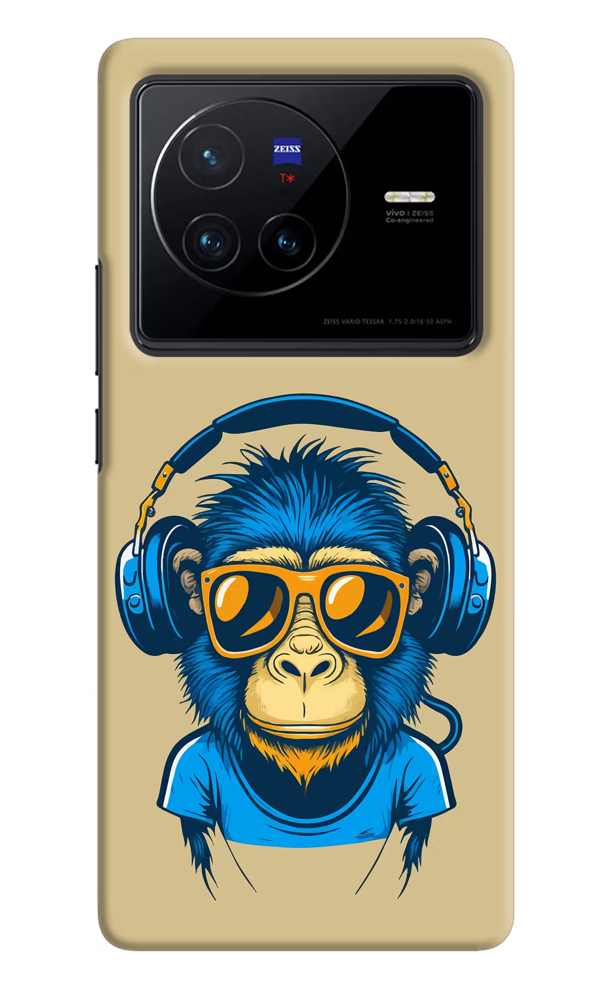 Monkey Headphone Vivo X80 Hard Case Back Cover by Casekaro
