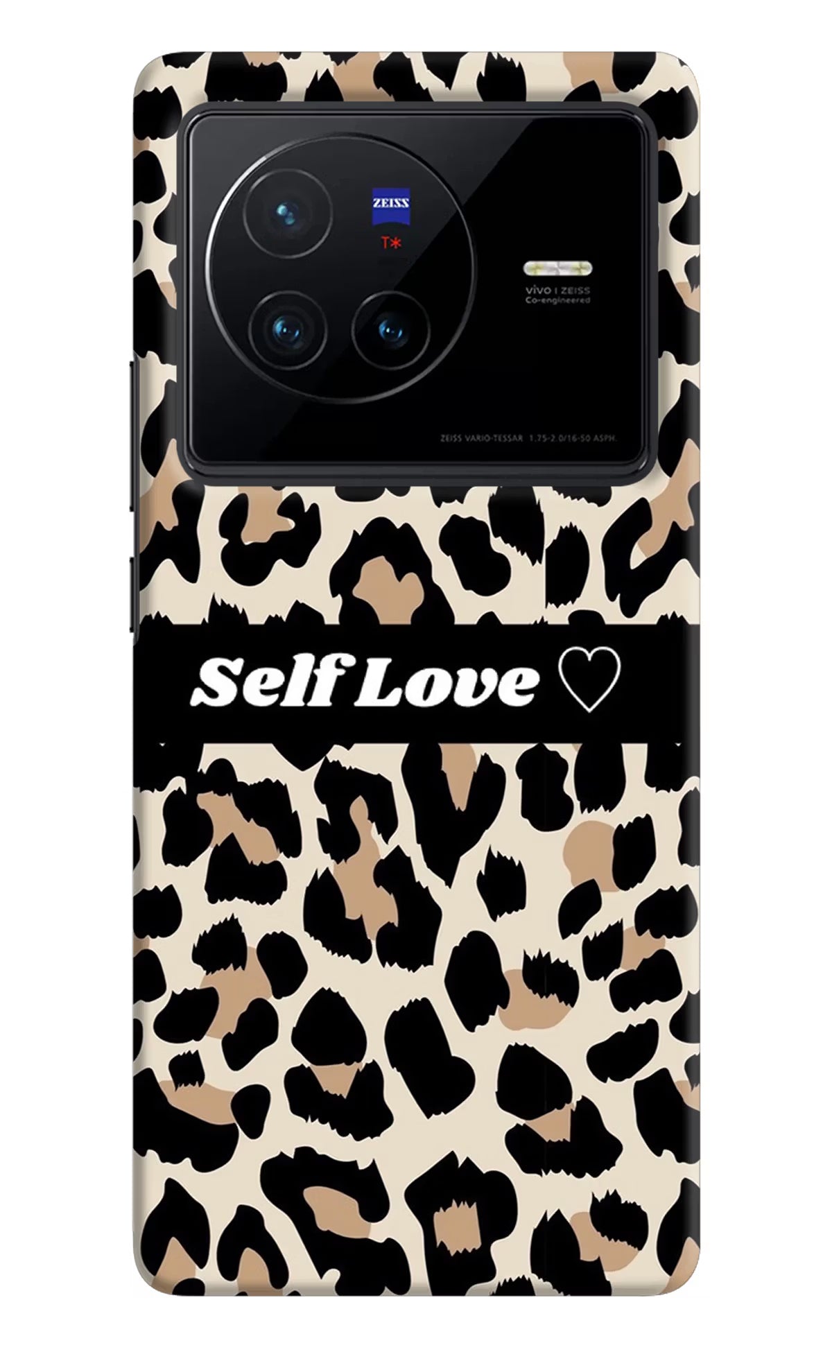 Leopard Print Self Love Vivo X80 Hard Case Back Cover by Casekaro