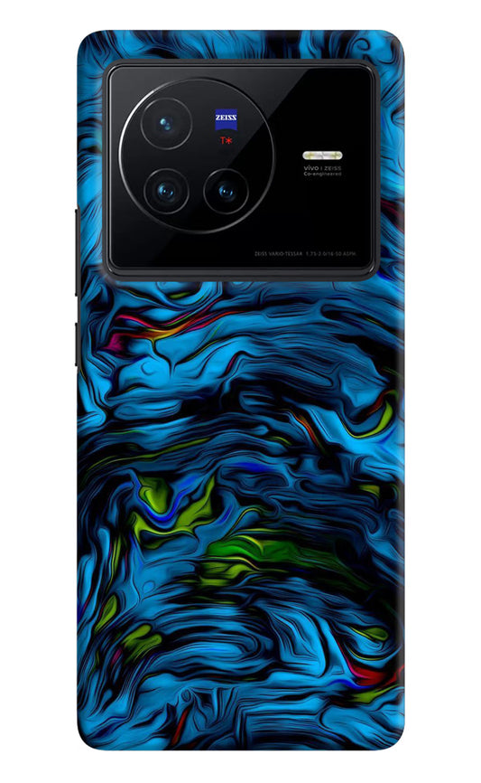 Dark Blue Abstract Vivo X80 Hard Case Back Cover by Casekaro