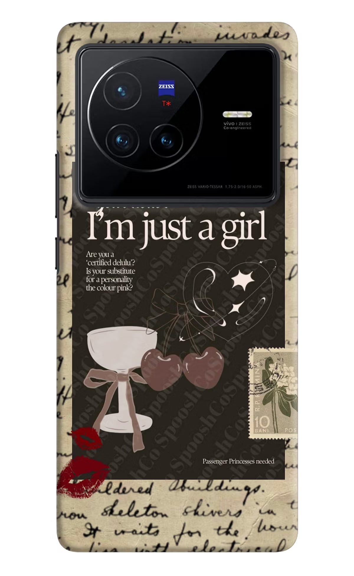 I am just a girl Vivo X80 Hard Case Back Cover by Casekaro