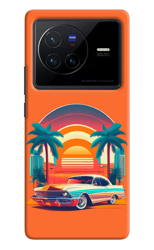 Palm Drive 80s Vivo X80 Hard Case Back Cover by Casekaro