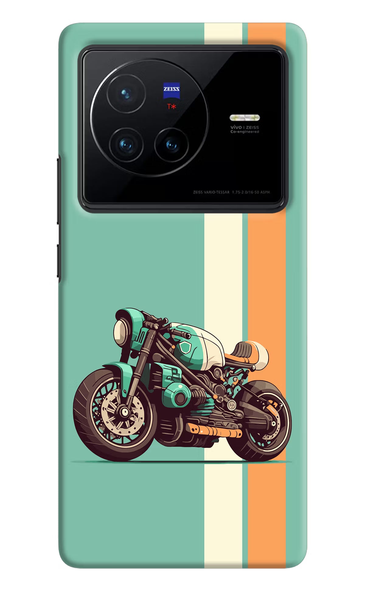 Striped Moto Drift Vivo X80 Hard Case Back Cover by Casekaro