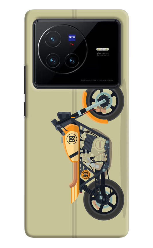 Vertical Speedster Vivo X80 Hard Case Back Cover by Casekaro