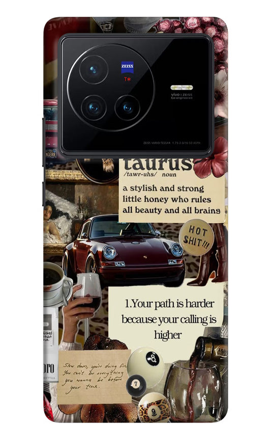 Taurus Zodiac Vivo X80 Hard Case Back Cover by Casekaro