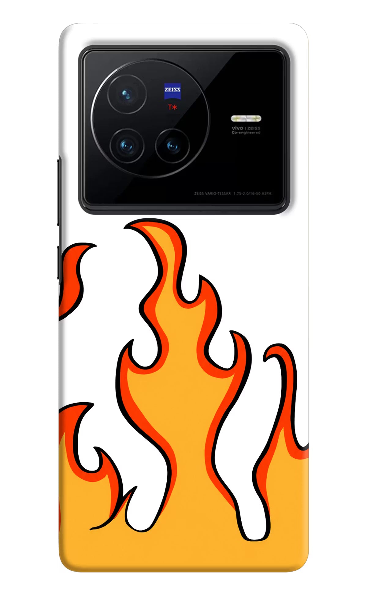Fired Up – White Vivo X80 Hard Case Back Cover by Casekaro