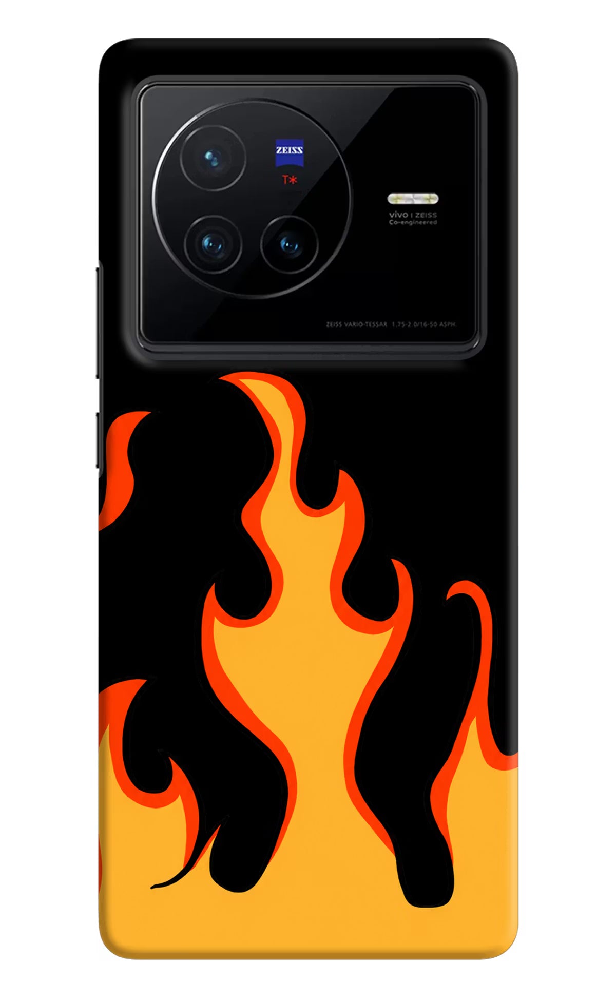 Fired Up – Black Vivo X80 Hard Case Back Cover by Casekaro