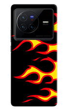 Side Sweep Flames Vivo X80 Hard Case Back Cover by Casekaro