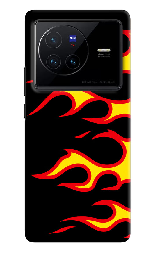 Side Sweep Flames Vivo X80 Hard Case Back Cover by Casekaro