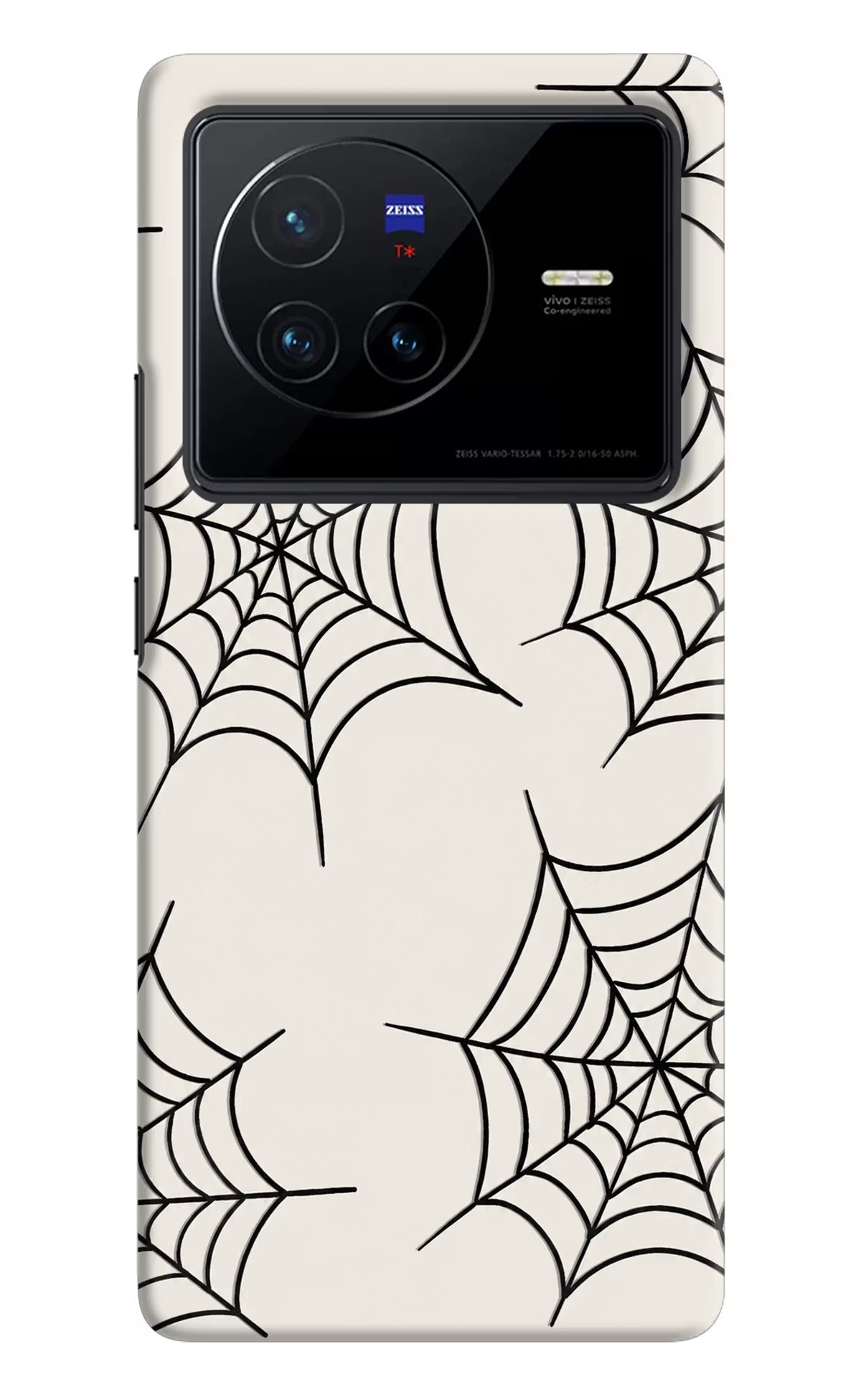Spider Web Vivo X80 Hard Case Back Cover by Casekaro