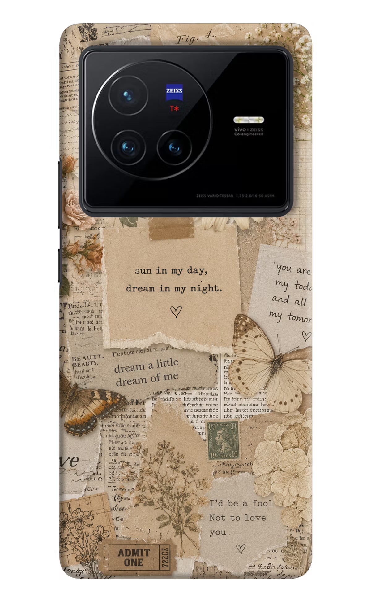 Vintage case Vivo X80 Back Cover