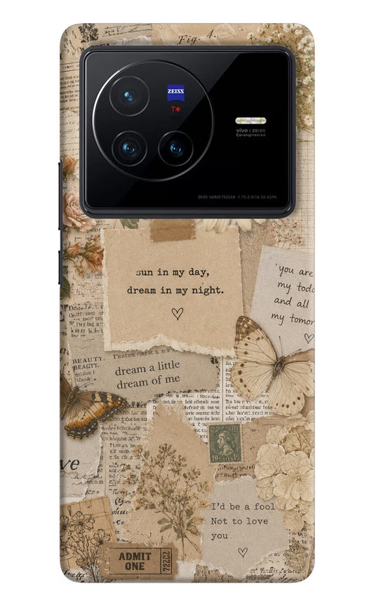 Vintage case Vivo X80 Back Cover