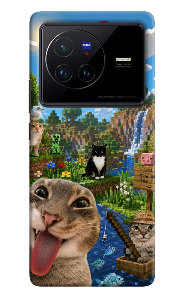 Minecraft Cat Chaos Vivo X80 Hard Case Back Cover by Casekaro