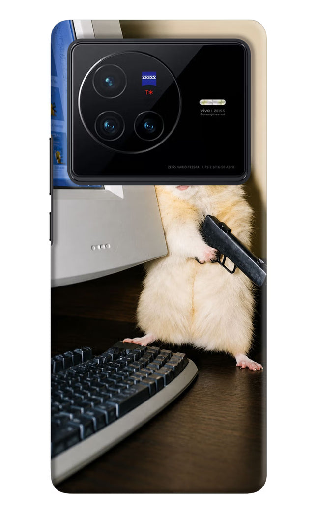 Hacker Hamster Vivo X80 Hard Case Back Cover by Casekaro