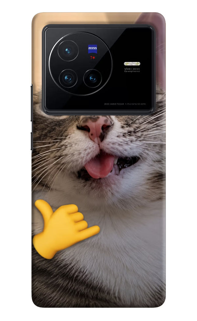 Silly Cat Call Vivo X80 Hard Case Back Cover by Casekaro