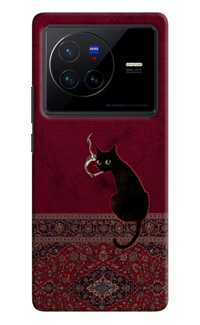 Midnight Cat Vivo X80 Hard Case Back Cover by Casekaro