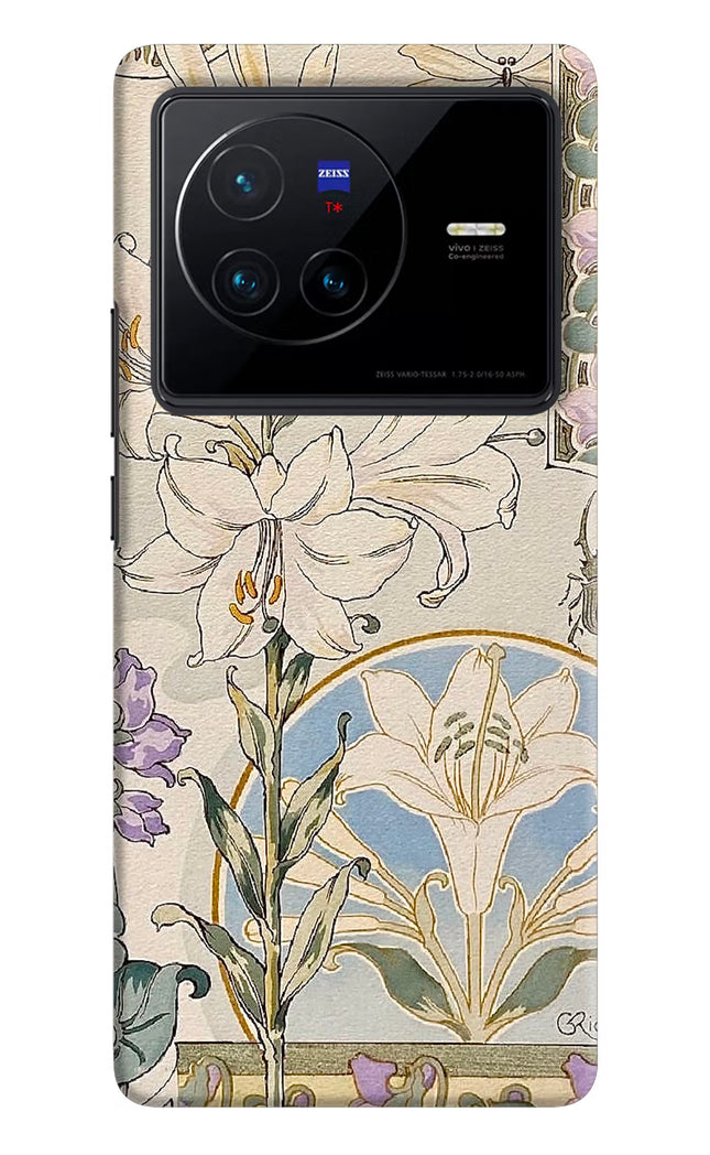White Lily Vivo X80 Hard Case Back Cover by Casekaro