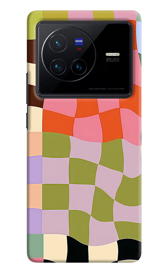 Wavy Grid Vivo X80 Hard Case Back Cover by Casekaro