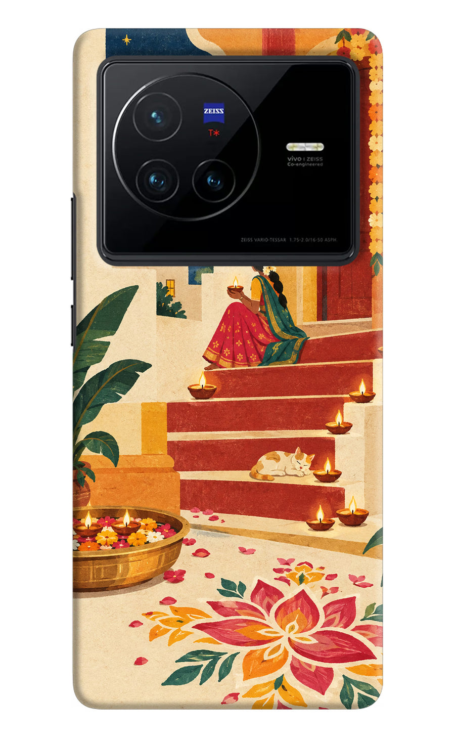 Diwali Rangoli Vivo X80 Back Cover, Hard case