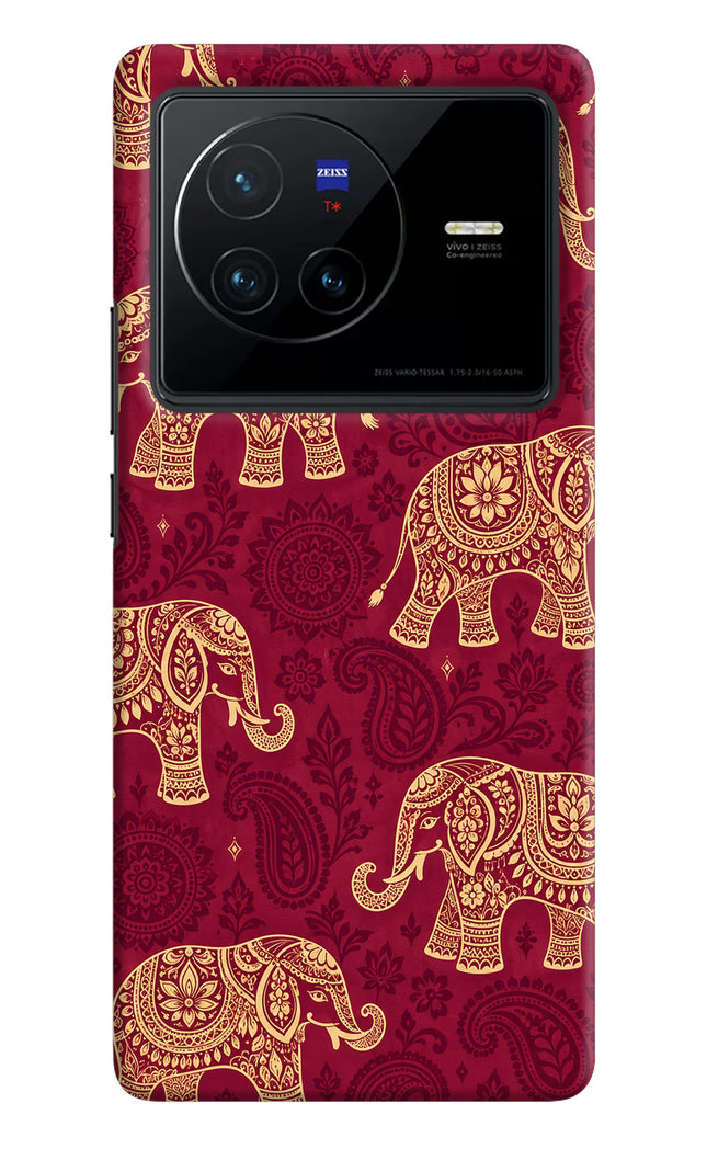 Maroon Elephant Vivo X80 Hard Case Back Cover by Casekaro