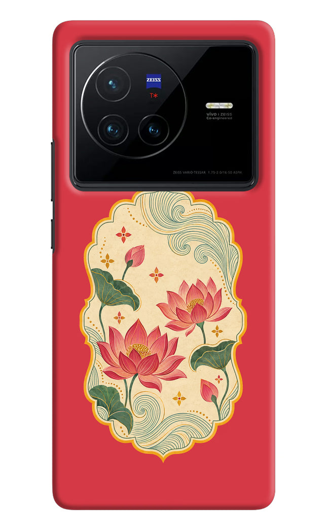 Pink Lotus Vivo X80 Hard Case Back Cover by Casekaro